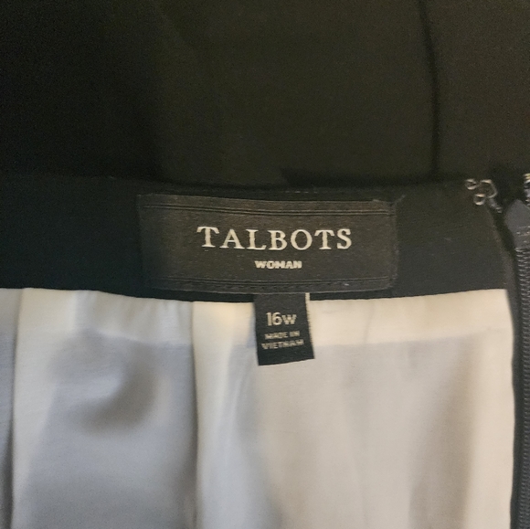 Talbots Black &  Ivory Cream Colorblock Pencil Skirt Size 16W - Picture 6 of 6